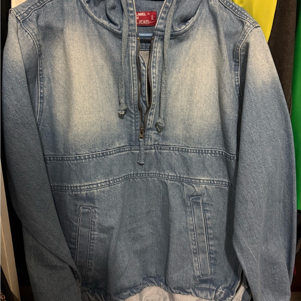 Denim Hooded Pullover